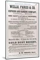 Wells Fargo and Co. Advertisement of 1856-null-Mounted Giclee Print