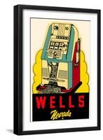 Wells, Nevada Decal, Slot Machine-null-Framed Art Print