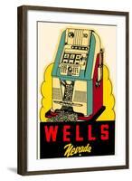 Wells, Nevada Decal, Slot Machine-null-Framed Art Print