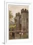 Wells, Somerset: the Bishop's Palace Gatehouse and Drawbridge-null-Framed Art Print