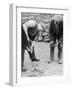 Welsh Blacksmith at Work Filing a Horse's Hoof on a Farm in Carnarvonshire-null-Framed Photographic Print