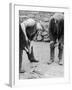 Welsh Blacksmith at Work Filing a Horse's Hoof on a Farm in Carnarvonshire-null-Framed Photographic Print