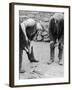 Welsh Blacksmith at Work Filing a Horse's Hoof on a Farm in Carnarvonshire-null-Framed Photographic Print