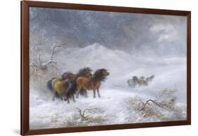 Welsh Ponies in the Snow-James Howie Carse-Framed Premium Giclee Print