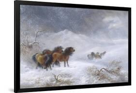 Welsh Ponies in the Snow-James Howie Carse-Framed Premium Giclee Print