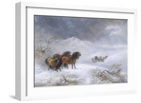 Welsh Ponies in the Snow-James Howie Carse-Framed Giclee Print