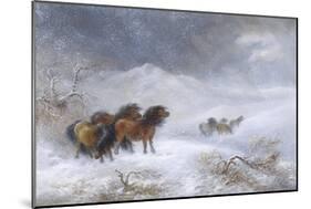 Welsh Ponies in the Snow-James Howie Carse-Mounted Giclee Print