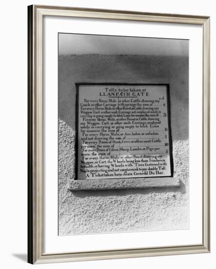 Welsh Toll Notice-null-Framed Photographic Print