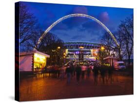 Wembley Stadium with England Supporters Entering the Venue for International Game, London, England,-Mark Chivers-Stretched Canvas