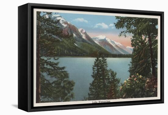 Wenatchee, WA - View of Lake Wenatchee-Lantern Press-Framed Stretched Canvas