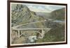 Wenatchee, WA - View of the Chelan River Bridge-Lantern Press-Framed Art Print