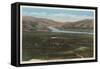 Wenatchee, WA - View of Valley & Columbia River-Lantern Press-Framed Stretched Canvas