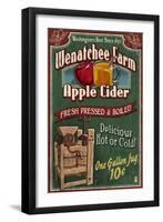 Wenatchee, Washington - Apple Cider-Lantern Press-Framed Art Print