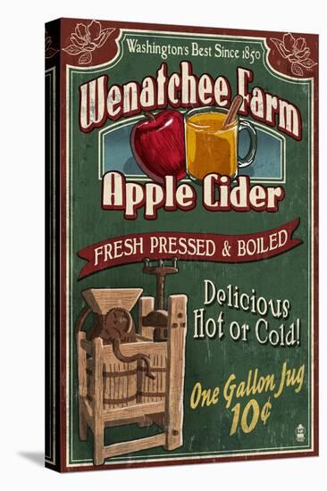 Wenatchee, Washington - Apple Cider-Lantern Press-Stretched Canvas