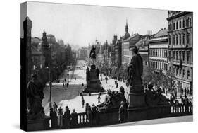 Wenceslas Square and Statue of St Wenceslas, Prague, Czechoslovakia, C1930S-D Heathcote-Stretched Canvas