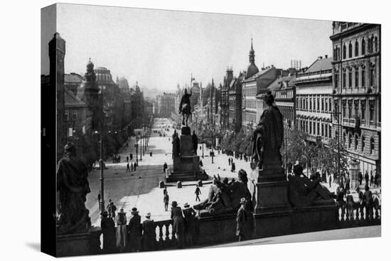 Wenceslas Square and Statue of St Wenceslas, Prague, Czechoslovakia, C1930S-D Heathcote-Stretched Canvas