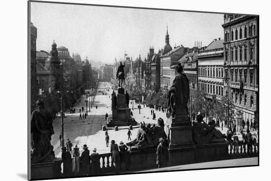 Wenceslas Square and Statue of St Wenceslas, Prague, Czechoslovakia, C1930S-D Heathcote-Mounted Giclee Print