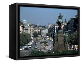 Wenceslas Square, Prague, Czech Republic-Peter Thompson-Framed Stretched Canvas