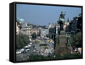 Wenceslas Square, Prague, Czech Republic-Peter Thompson-Framed Stretched Canvas