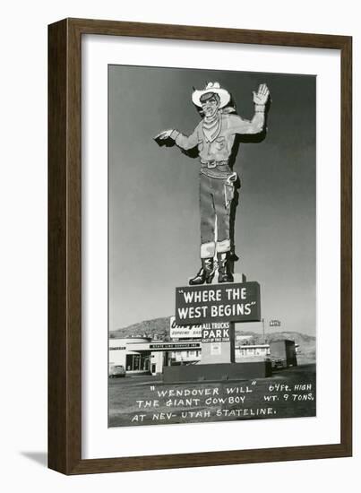 Wendover Will, Giant Cowboy-null-Framed Art Print