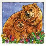 A Mother Bear and Her Cub in the Flowers. Mom-Wendy Edelson-Giclee Print