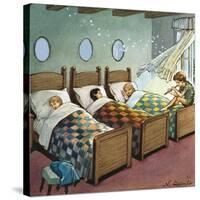 Wendy, Michael and John Sleeping, Illustration from 'Peter Pan' by J.M. Barrie-Nadir Quinto-Stretched Canvas