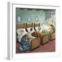 Wendy, Michael and John Sleeping, Illustration from 'Peter Pan' by J.M. Barrie-Nadir Quinto-Framed Giclee Print