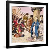 Wendy Tied to the Mast, Illustration from 'Peter Pan' by J.M. Barrie-Nadir Quinto-Framed Giclee Print