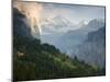 Wengen and Lauterbrunnen Valley, Berner Oberland, Switzerland-Doug Pearson-Mounted Photographic Print