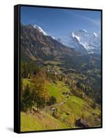 Wengen and Lauterbrunnen Valley, Berner Oberland, Switzerland-Doug Pearson-Framed Stretched Canvas