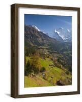 Wengen and Lauterbrunnen Valley, Berner Oberland, Switzerland-Doug Pearson-Framed Photographic Print