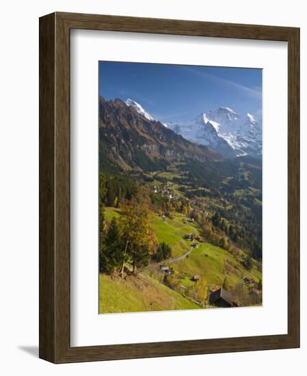 Wengen and Lauterbrunnen Valley, Berner Oberland, Switzerland-Doug Pearson-Framed Photographic Print