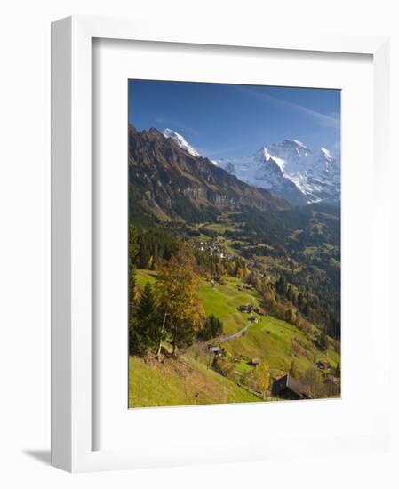 Wengen and Lauterbrunnen Valley, Berner Oberland, Switzerland-Doug Pearson-Framed Photographic Print