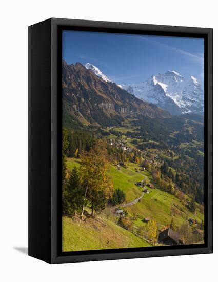 Wengen and Lauterbrunnen Valley, Berner Oberland, Switzerland-Doug Pearson-Framed Stretched Canvas