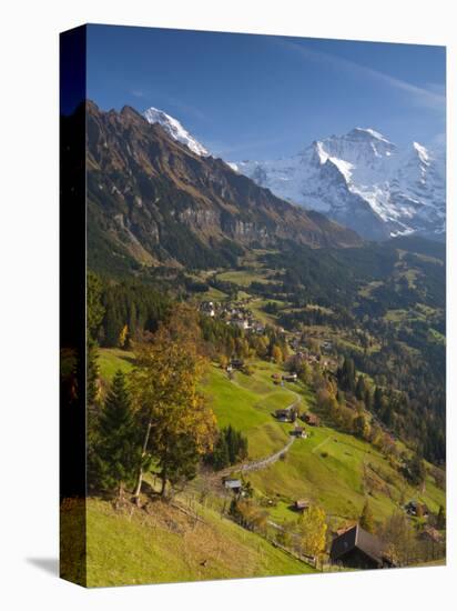 Wengen and Lauterbrunnen Valley, Berner Oberland, Switzerland-Doug Pearson-Stretched Canvas