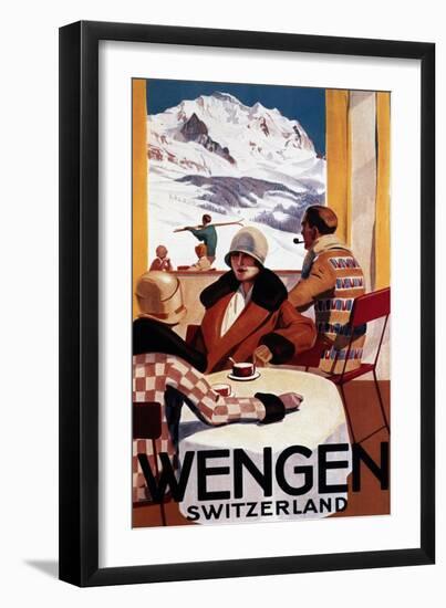 Wengen, Switzerland - The Downhill Club Promotional Poster-Lantern Press-Framed Art Print