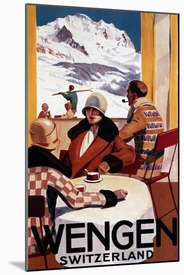 Wengen, Switzerland - The Downhill Club Promotional Poster-Lantern Press-Mounted Art Print