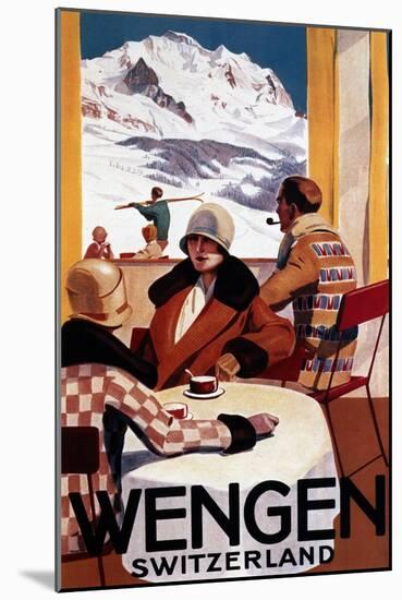 Wengen, Switzerland - The Downhill Club Promotional Poster-Lantern Press-Mounted Art Print