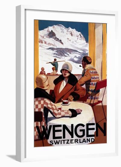 Wengen, Switzerland - The Downhill Club Promotional Poster-Lantern Press-Framed Art Print