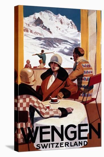 Wengen, Switzerland - The Downhill Club Promotional Poster-Lantern Press-Stretched Canvas