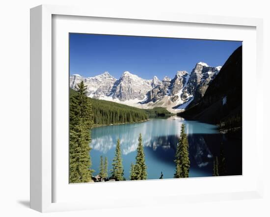 Wenkchemna Peaks and Moraine Lake, Banff NP, Alberta, Canada-Adam Jones-Framed Premium Photographic Print