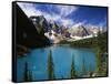 Wenkchemna Peaks Reflected in Moraine Lake, Banff National Park, Alberta, Canada-Adam Jones-Framed Stretched Canvas