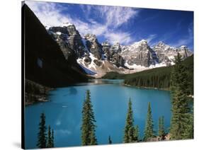 Wenkchemna Peaks Reflected in Moraine Lake, Banff National Park, Alberta, Canada-Adam Jones-Stretched Canvas