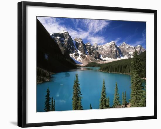 Wenkchemna Peaks Reflected in Moraine Lake, Banff National Park, Alberta, Canada-Adam Jones-Framed Photographic Print