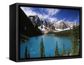 Wenkchemna Peaks Reflected in Moraine Lake, Banff National Park, Alberta, Canada-Adam Jones-Framed Stretched Canvas