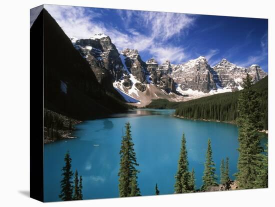 Wenkchemna Peaks Reflected in Moraine Lake, Banff National Park, Alberta, Canada-Adam Jones-Stretched Canvas