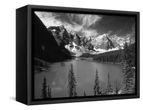 Wenkchemna Peaks Reflected in Moraine Lake, Banff National Park, Alberta, Canada-Adam Jones-Framed Stretched Canvas