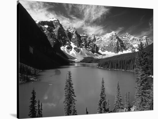 Wenkchemna Peaks Reflected in Moraine Lake, Banff National Park, Alberta, Canada-Adam Jones-Stretched Canvas