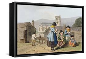 Wensleydale Knitters, from Costume of Yorkshire Engraved by Robert Havell-George Walker-Framed Stretched Canvas