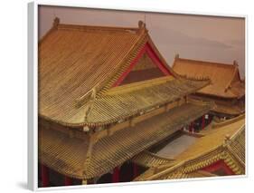 Wenwu Temple Rooftops with Sun Moon Lake in Background, Taiwan-Steve Satushek-Framed Photographic Print